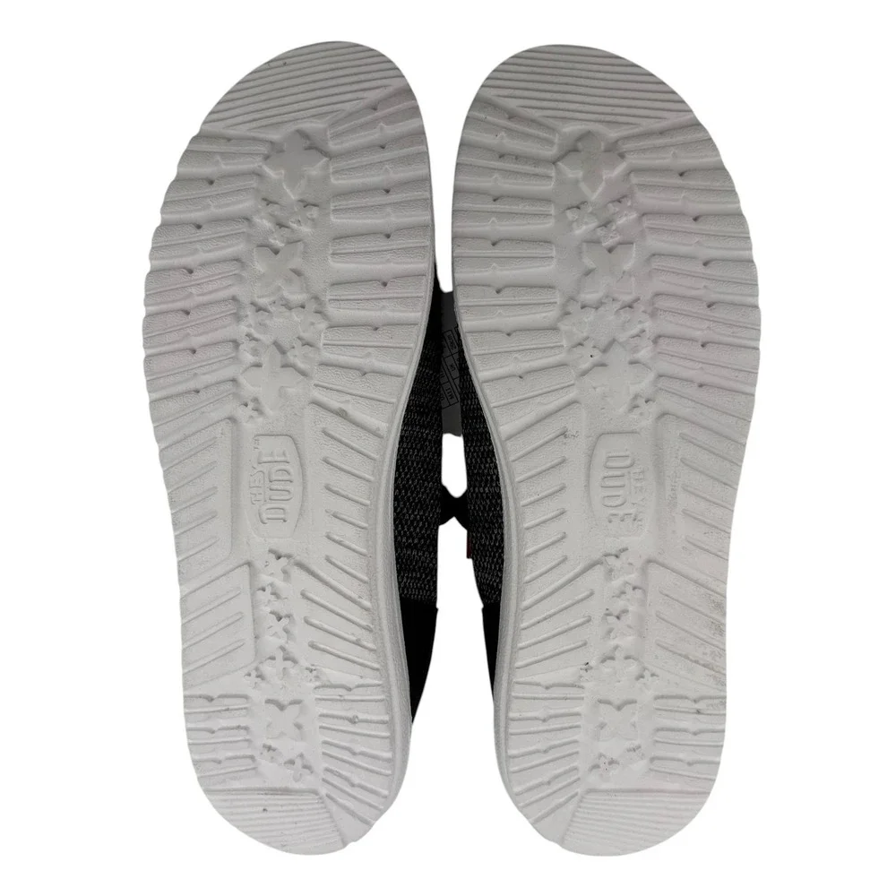 Hey Dude Wally Funk Open Mesh Mens Loafers Black White Size‎ 12 New Comfort